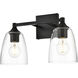 Gianni 2 Light 15 inch Black Bath Sconce Wall Light