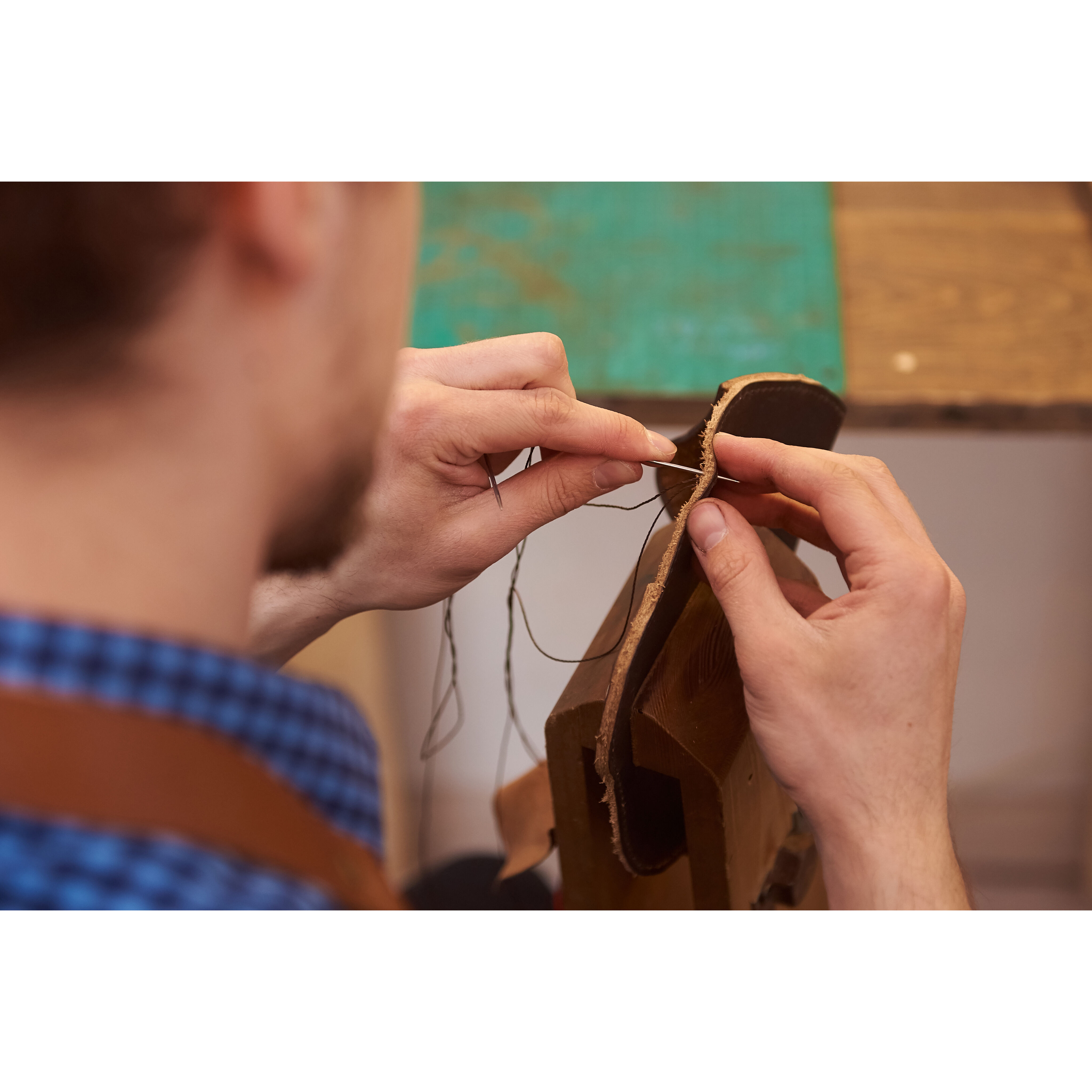 Industrial Chic Melton  Brown Leather Bench