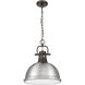Yep Duncan 1 Light 14 inch Rubbed Bronze Pendant Ceiling Light in Pewter
