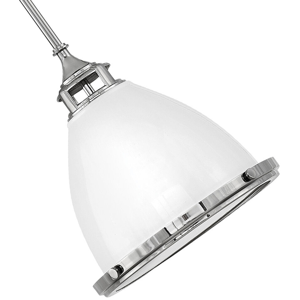 Amelia 1 Light 13 inch Polished White with Polished Nickel Indoor Mini Pendant Ceiling Light