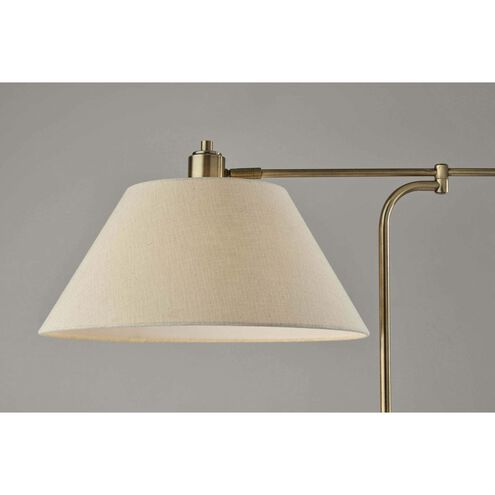 Bryson 61 inch 150.00 watt Black / Antique Brass Swing-Arm Floor Lamp Portable Light