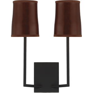 Mission 2 Light 12 inch Matte Black Wall Sconce Wall Light