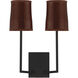 Mission 2 Light 12 inch Matte Black Wall Sconce Wall Light