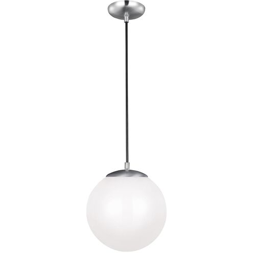 Leo - Hanging Globe 1 Light 10 inch Satin Aluminum Pendant Ceiling Light