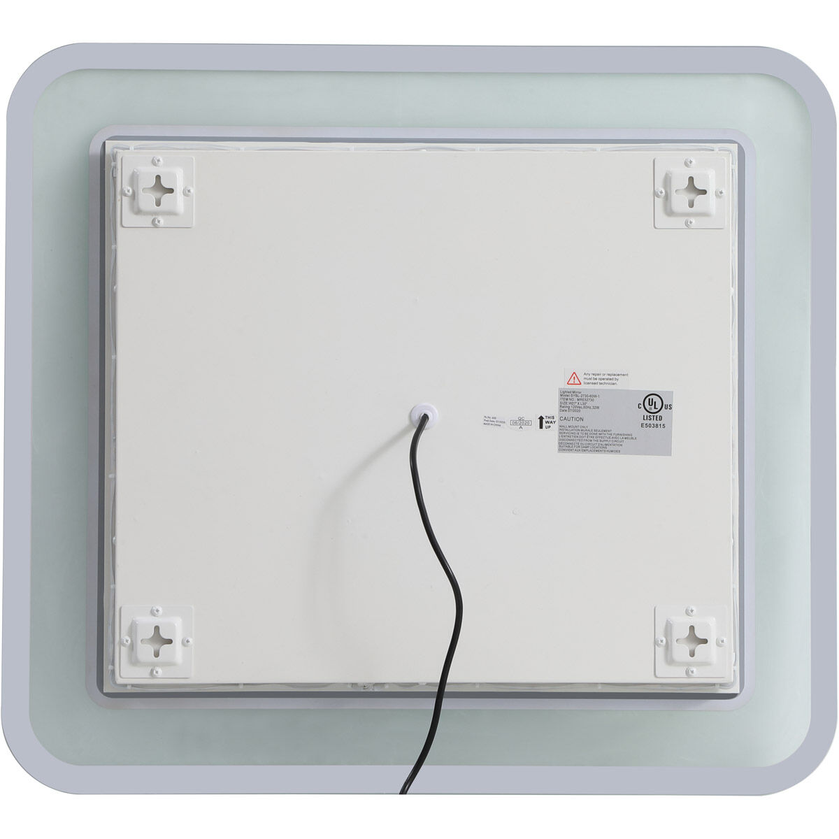 Lux 30 X 27 inch Glossy White Lighted Wall Mirror