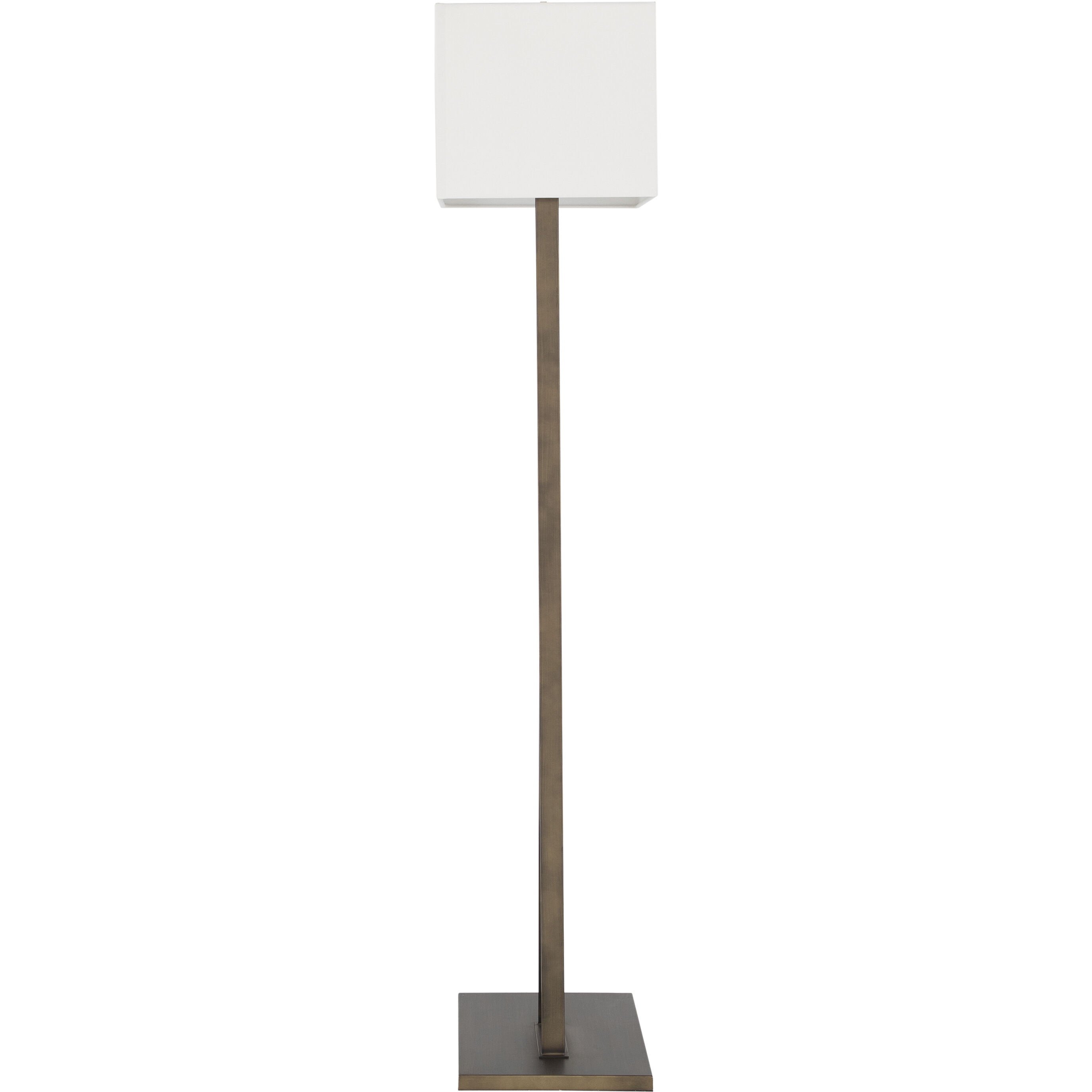Anya 70.5 inch Brushed Bronze and White Linen Floor Lamp Portable Light