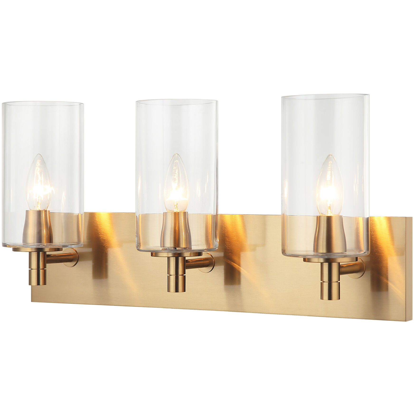 Candela 3 Light 20.88 inch Aged Gold Brass Wall Sconce Wall Light in Aged Gold Brass and Clear