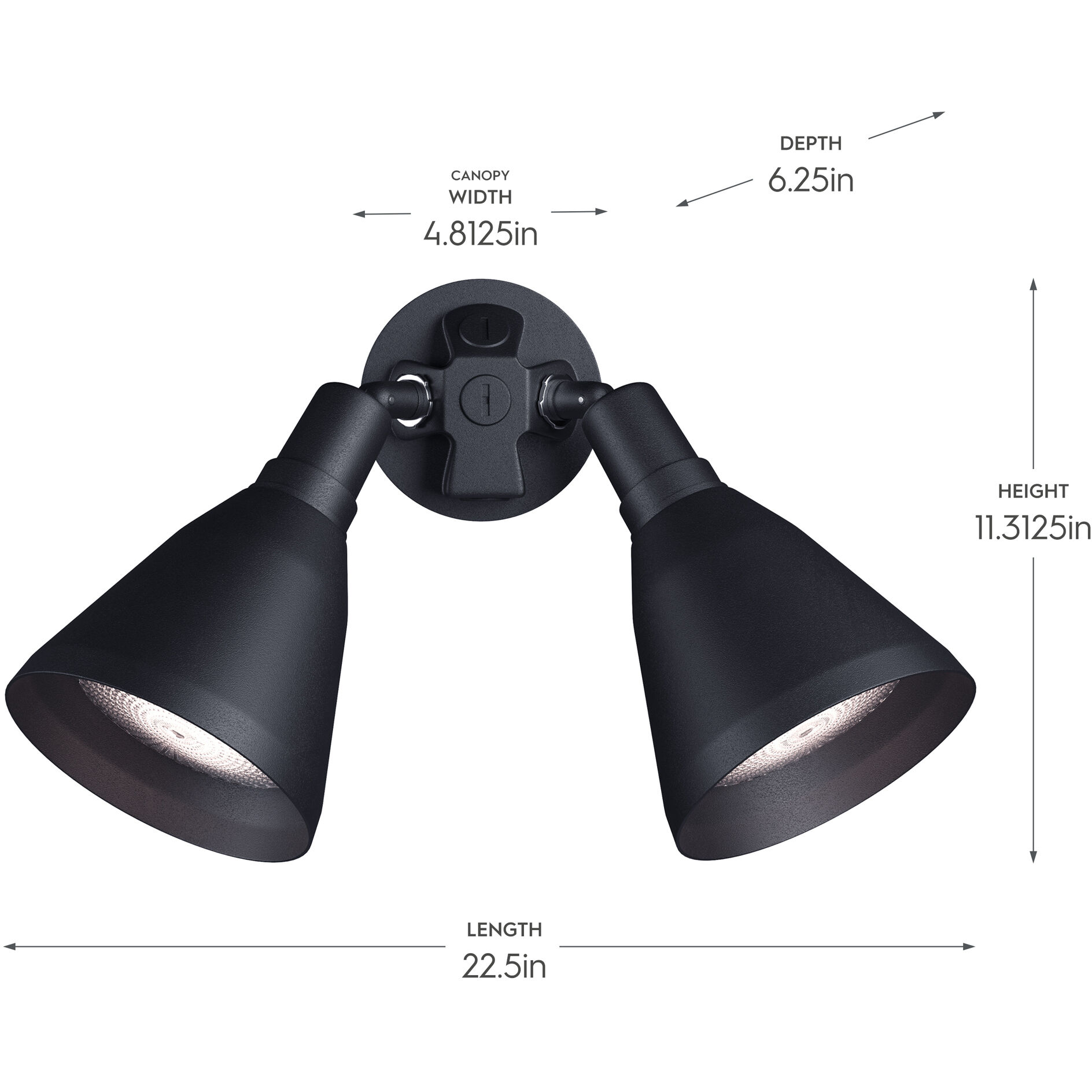 Par Lampholder Outdoor Adjustable Swivel Flood Light in Black