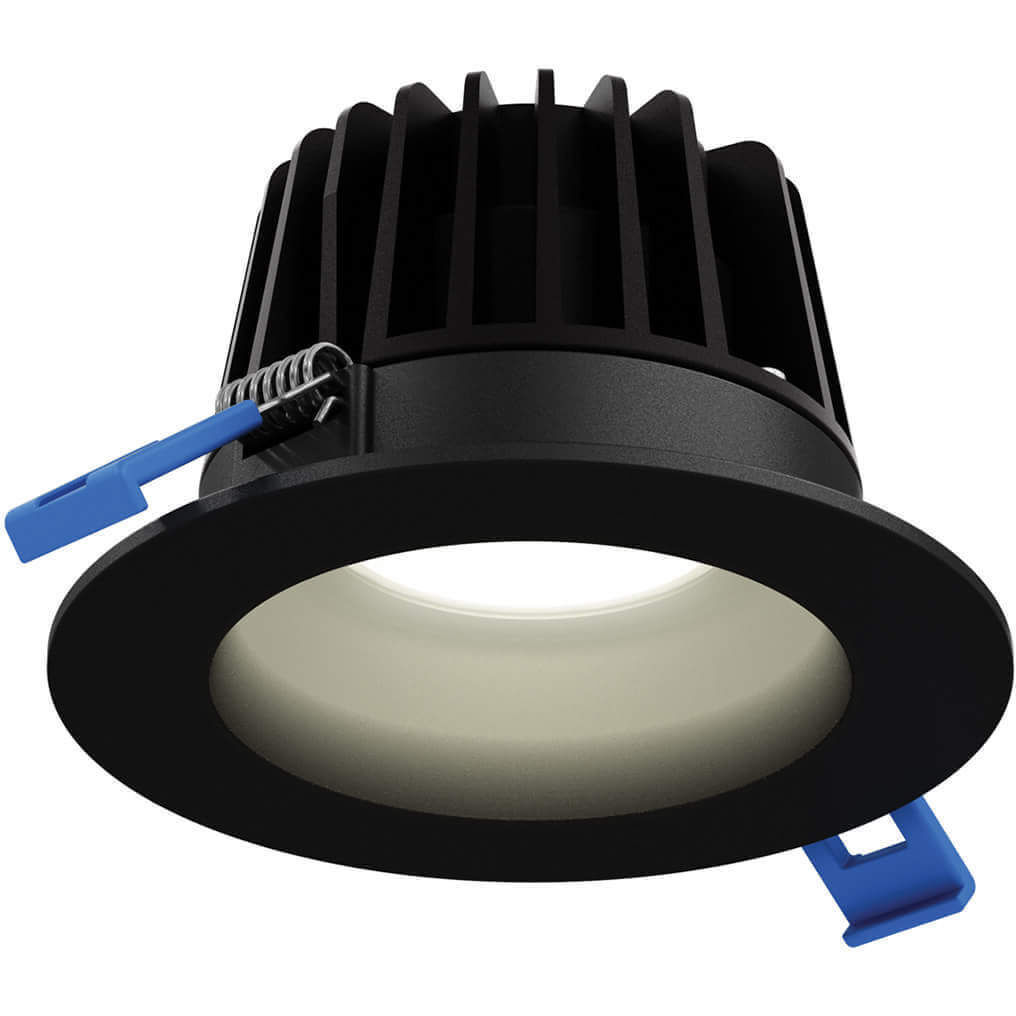 Smooth Baffle Black Regressed Gimbal Down Light, Round