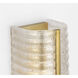 AERIN Claude LED 5.5 inch Hand-Rubbed Antique Brass Linear Sconce Wall Light in Clear Graniglia Glass
