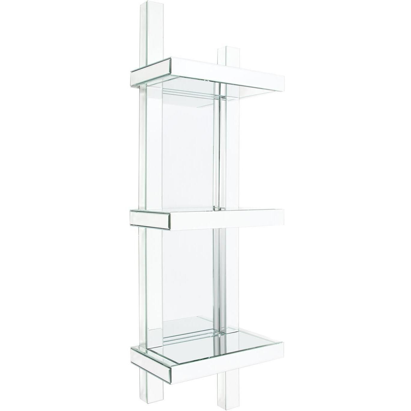 Trellis 12 inch Clear Mirrored Wall Shelf