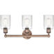 Hadley 3 Light 22.5 inch Antique Copper Bath Vanity Light Wall Light in Clear