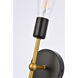 Keely 1 Light 5 inch Black and Brass Bath Sconce Wall Light