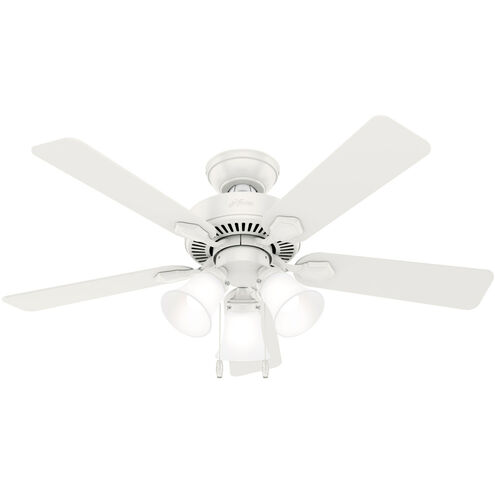 Swanson 44 inch Fresh White with Fresh White/Natural Wood Blades Ceiling Fan