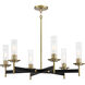 Baldwin Park 6 Light 27 inch Coal/Soft Brass Chandelier Ceiling Light