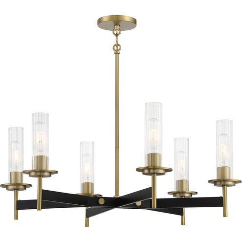 Baldwin Park 6 Light 27 inch Coal/Soft Brass Chandelier Ceiling Light