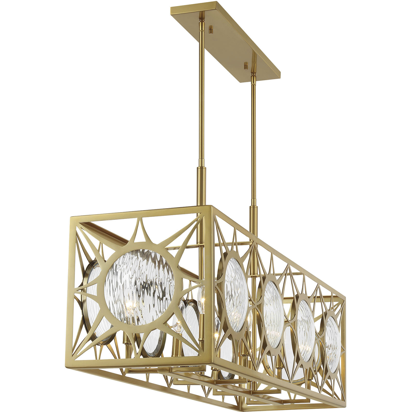 Balfour Linear Chandelier Ceiling Light in Warm Brass