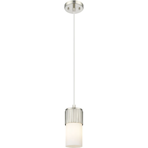Downtown Urban Bolivar 1 Light 4.75 inch Satin Nickel Pendant Ceiling Light in White