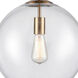 Delilah 1 Light 14 inch Aged Brass Pendant Ceiling Light in Clear