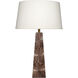 Palm 30 inch 150.00 watt Brown Dyed Straw Table Lamp Portable Light