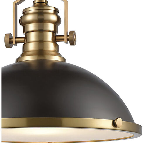 Chadwick 1 Light 17 inch Oil Rubbed Bronze with Satin Brass Pendant Ceiling Light