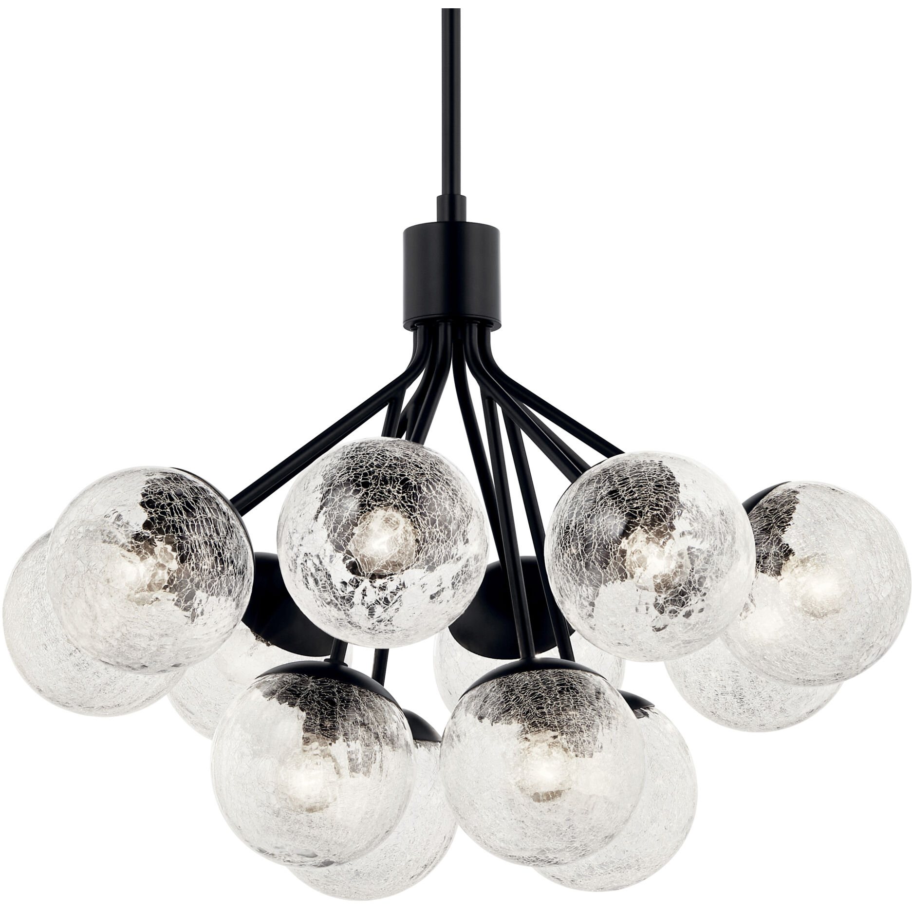 Silvarious 12 Light Black Chandelier/Semi Flush Ceiling Light
