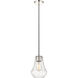 Fairfield 1 Light 7 inch Polished Nickel Mini Pendant Ceiling Light in Seedy Glass