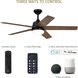 Astrea 52 inch Matte Black with Matte Black/Sepia Brown Reversible Blades Ceiling Fan