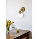 Hanson 1 Light 9 inch Black and Brass Bath Sconce Wall Light