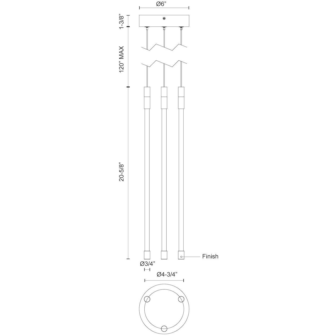 Motif Multi Pendant Ceiling Light in Black