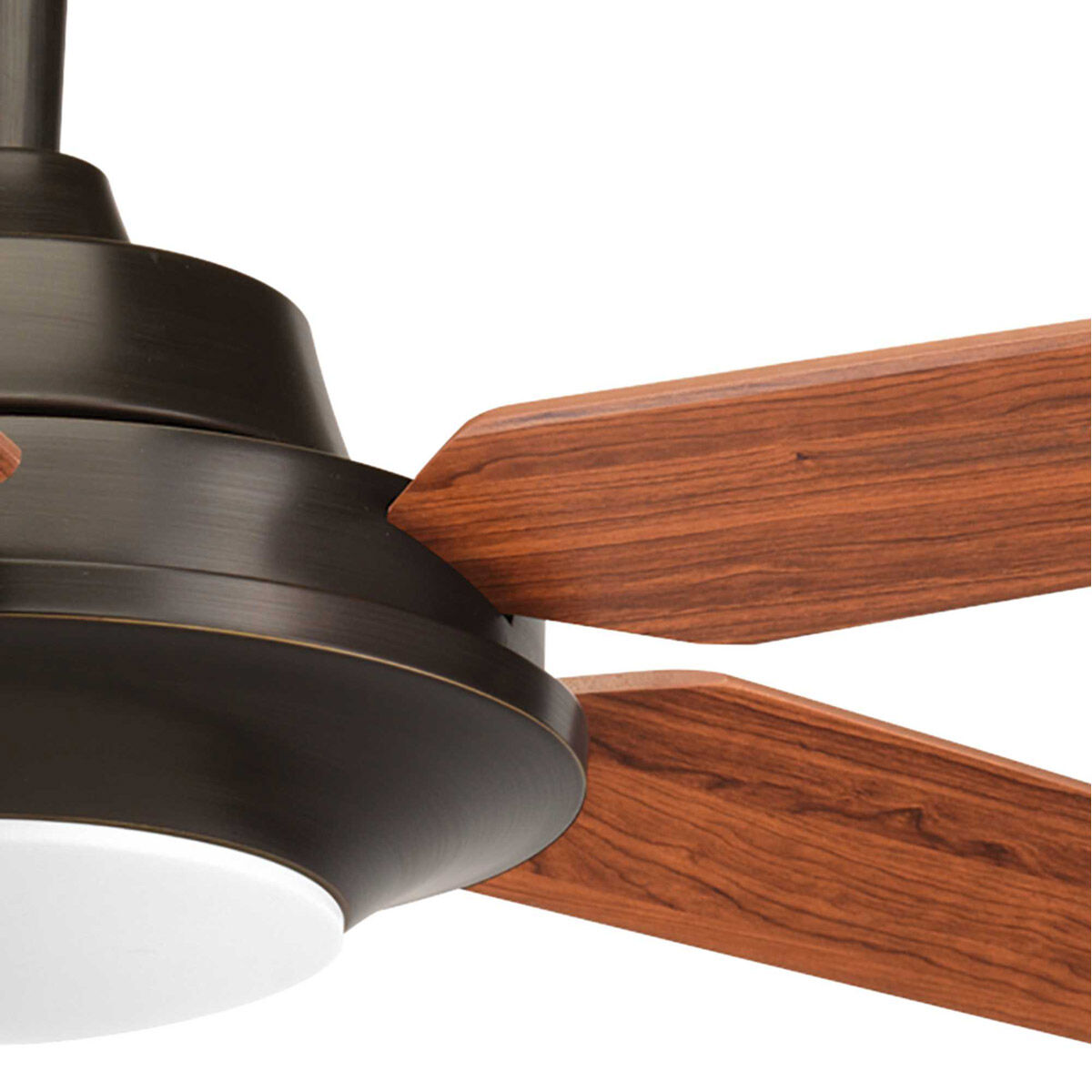 AirPro Signature Plus II 54 inch Antique Bronze with Medium Cherry/Classic Walnut Blades Ceiling Fan, Progress LED