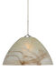 Tessa 1 Light Satin Nickel Pendant Ceiling Light in Mocha Glass, Incandescent