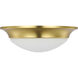 Etched Glass Close-to-Ceiling 1 Light 11.5 inch Satin Brass Flush Mount Ceiling Light