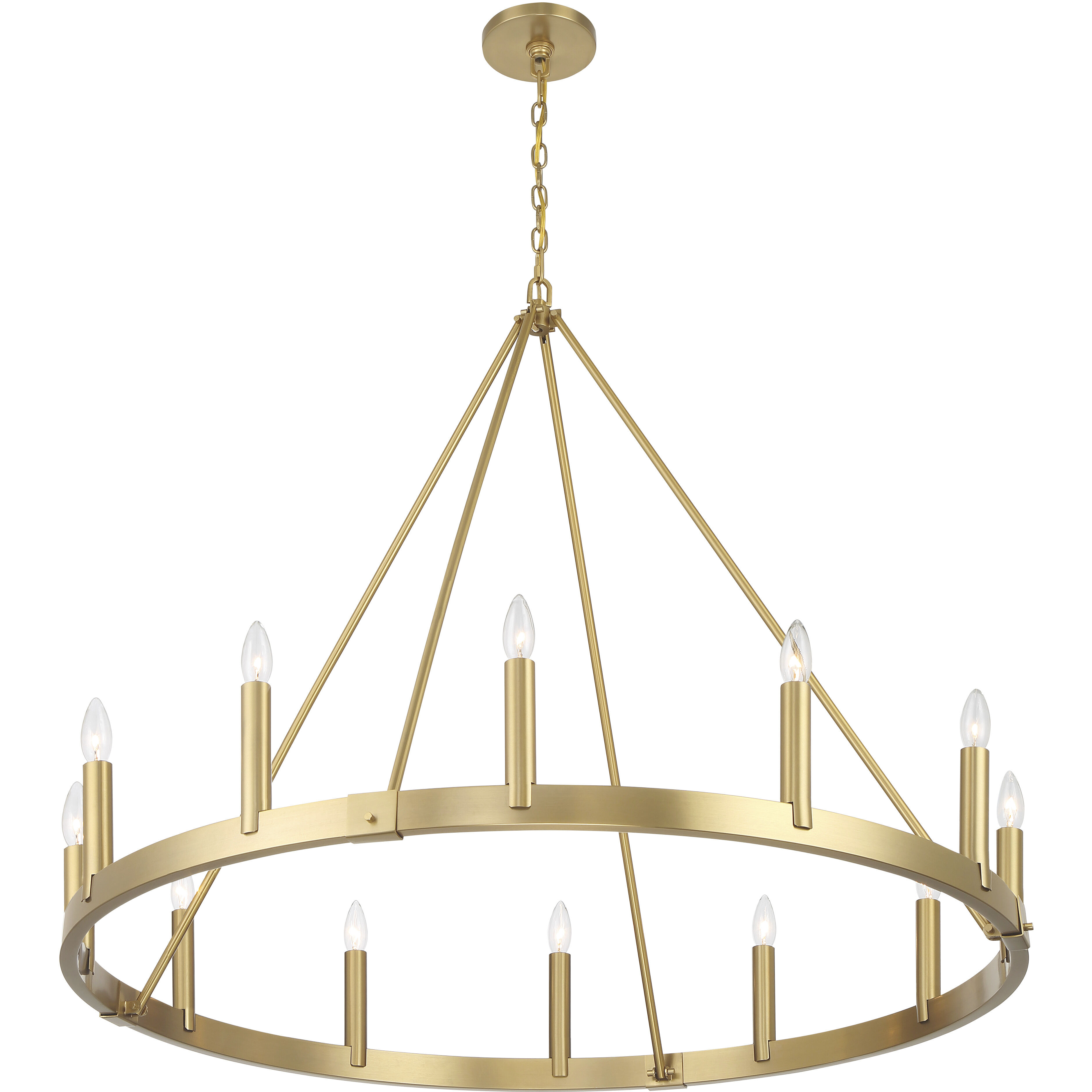 Dutton 12 Light 42.5 inch Signature Brass Chandelier Ceiling Light