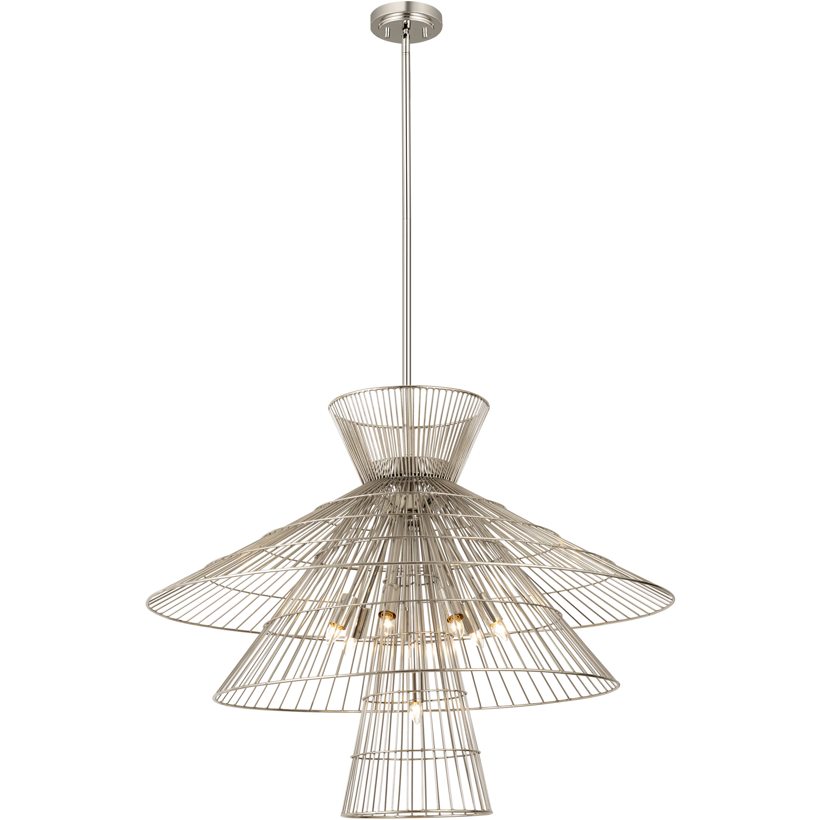 Alito 8 Light 35 inch Polished Nickel Chandelier Ceiling Light
