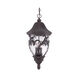 Capri 3 Light 12 inch Black Coral Exterior Hanging Lantern
