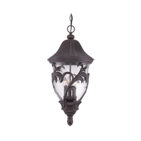 Capri 3 Light 12 inch Black Coral Exterior Hanging Lantern
