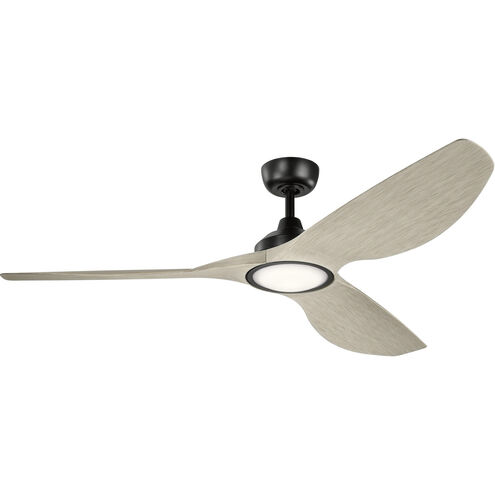 Imari 65 inch Satin Black with Wthrd Wh Wn Blades Ceiling Fan