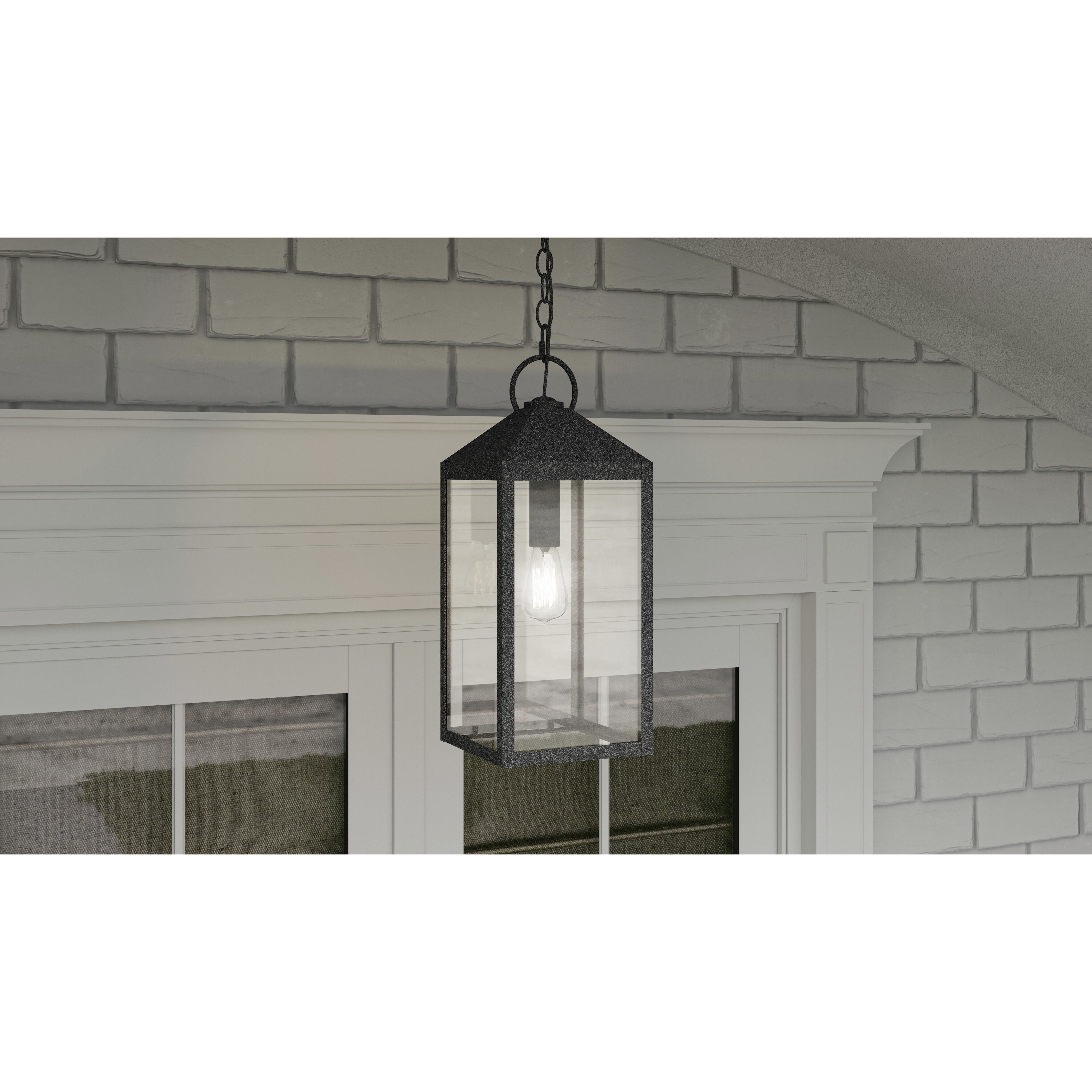 Thorpe 1 Light 8 inch Mottled Black Outdoor Hanging Lantern, Large