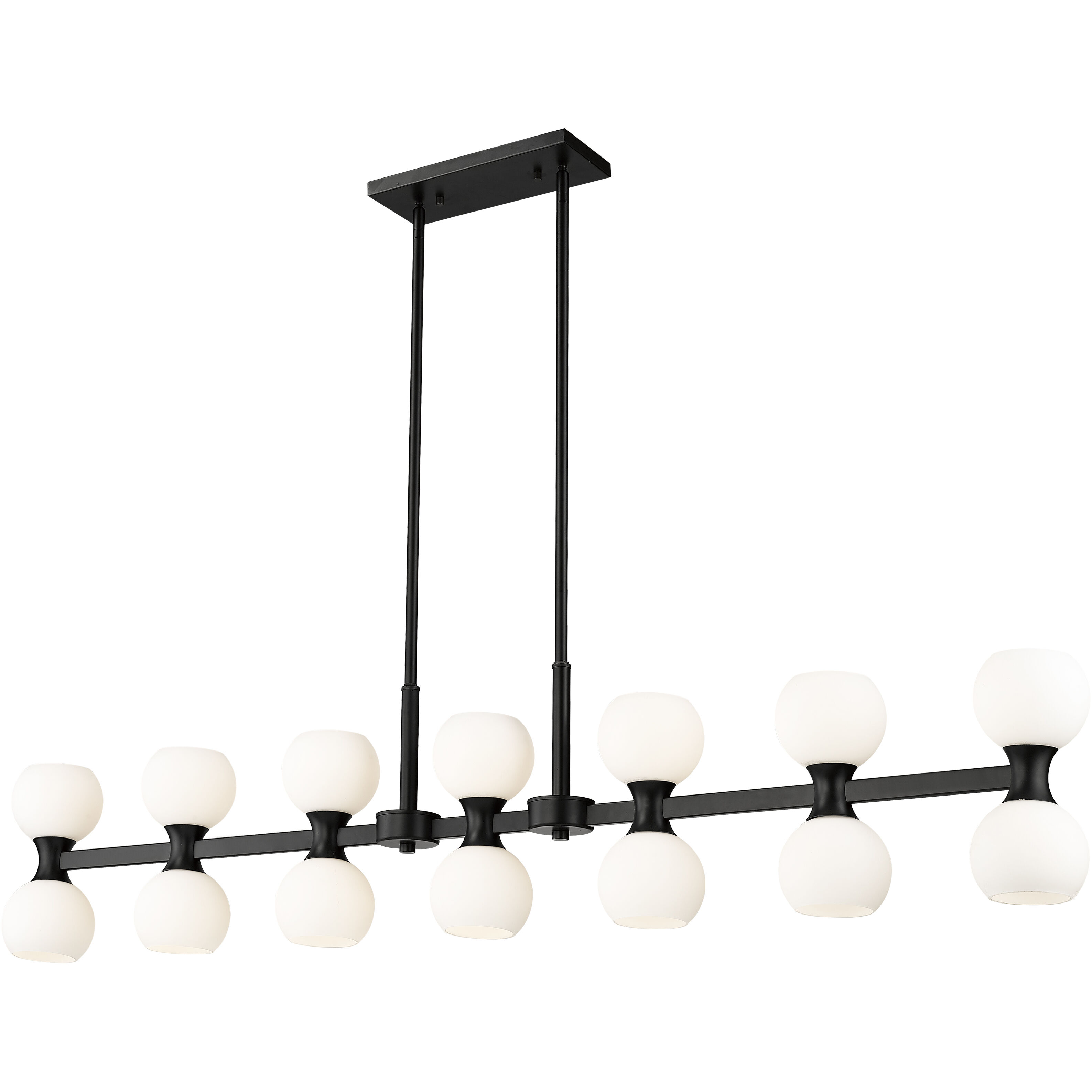 Artemis 14 Light 60 inch Matte Black Linear Chandelier Ceiling Light