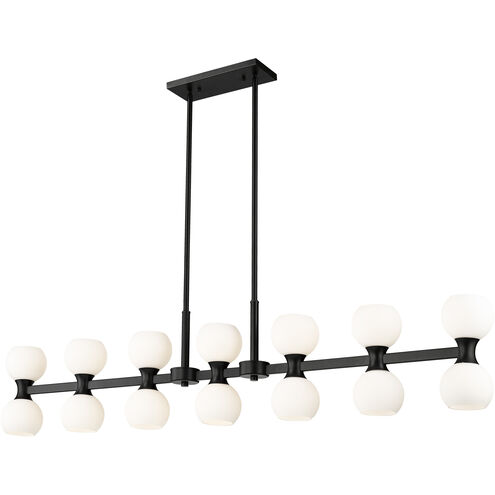 Artemis 14 Light 60 inch Matte Black Linear Chandelier Ceiling Light
