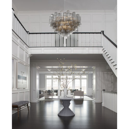 Addis 16 Light 32 inch Polished Chrome Chandelier Ceiling Light in Tronchi Glass Smoke