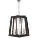 Lofty 9 Light 30 inch Faux Zebrawood and Steel Chandelier Ceiling Light in Steel/Zebrawood