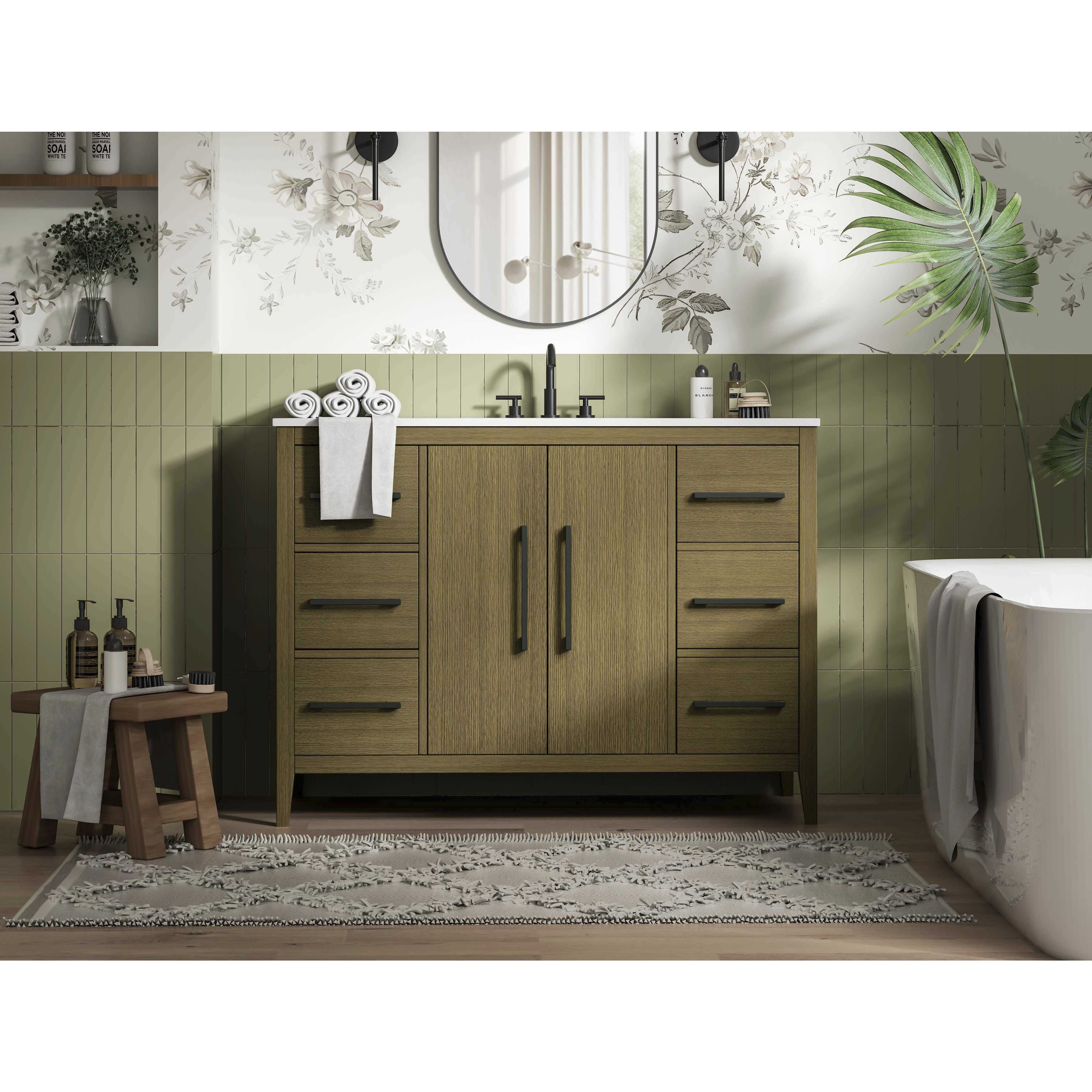 Millie 48 X 35 inch Chestnut Brown Bathroom Vanity Cabinet