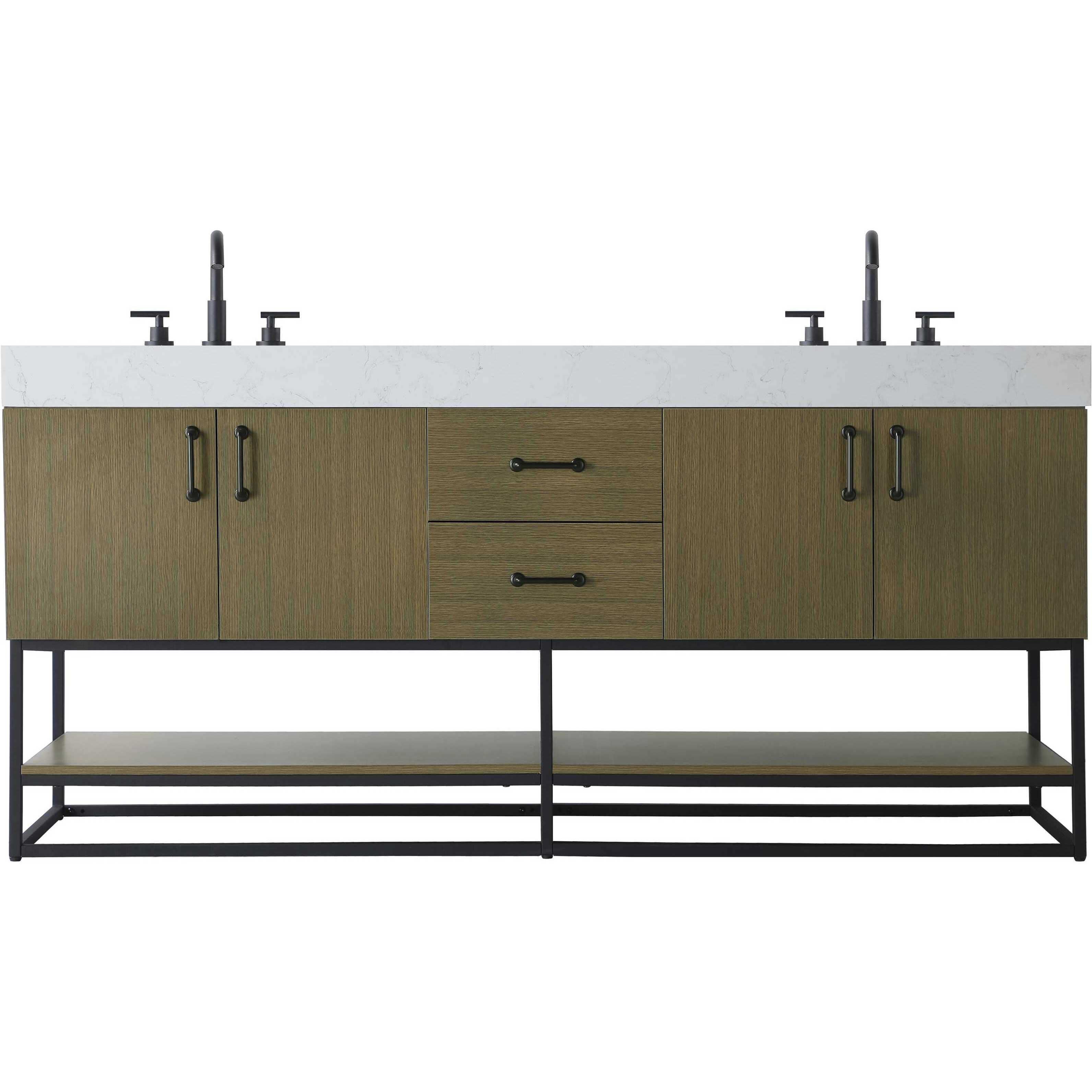 Caroline 72 X 34 inch Chestnut Brown Bathroom Vanity Cabinet