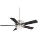 Sierra Madres 52 inch Satin Nickel with White and Chestnut Blades Ceiling Fan