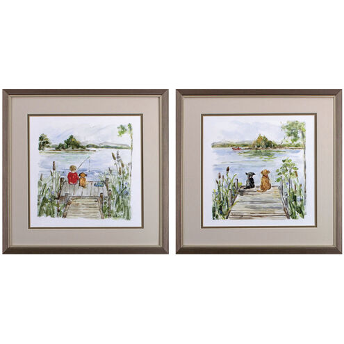 Waterside Green and Blue Framed Art