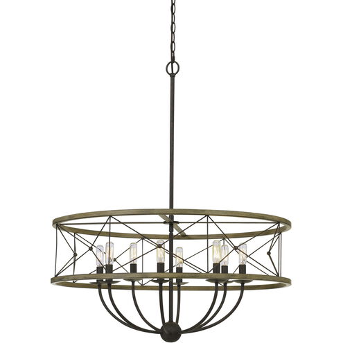 Modica 8 Light 30 inch Distress Ivory and Iron Pendant Ceiling Light
