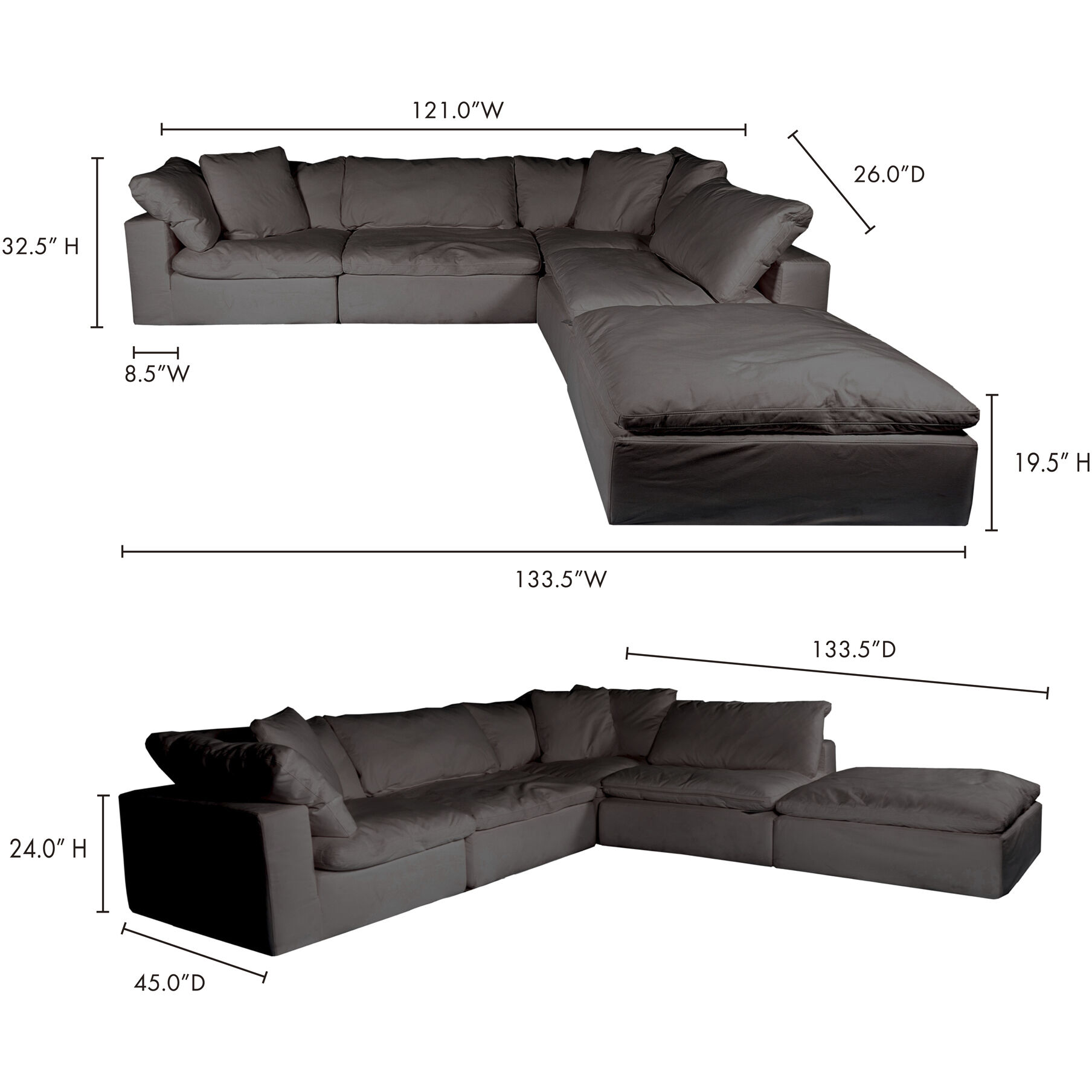 Bobs dream gray modular sectional sale