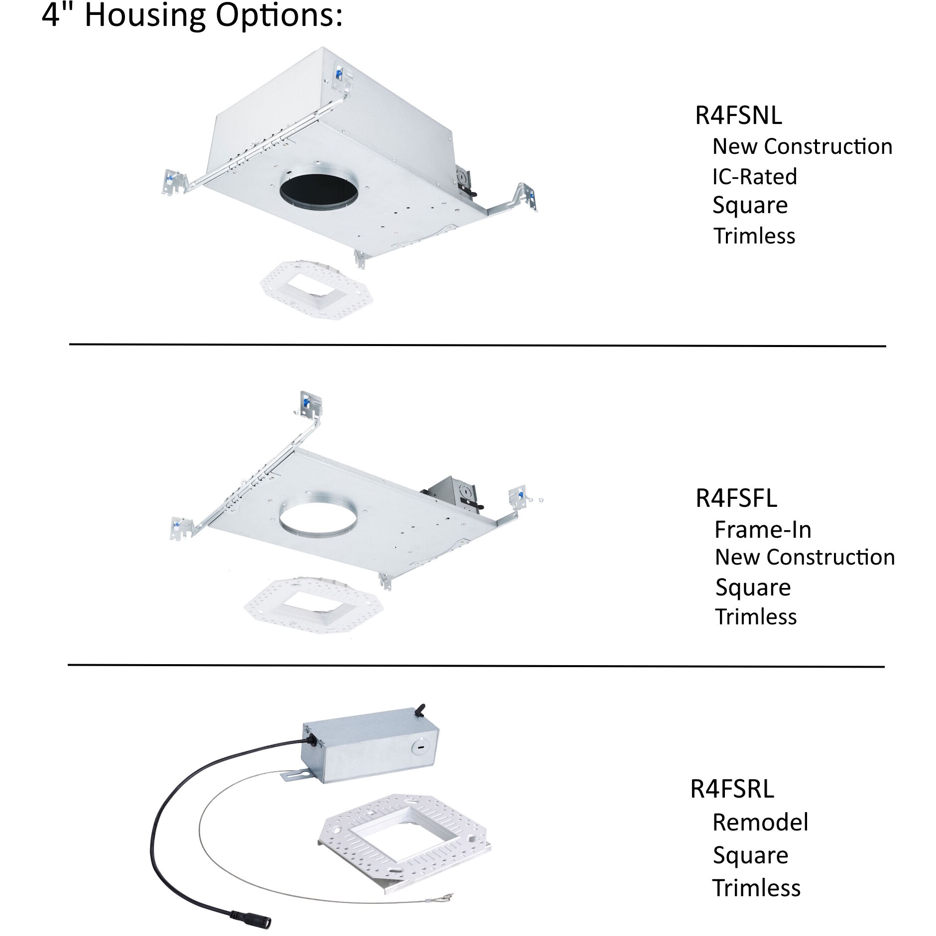 FQ Integrated LED White Recessed Trim in 1800-3000K, 4" LED